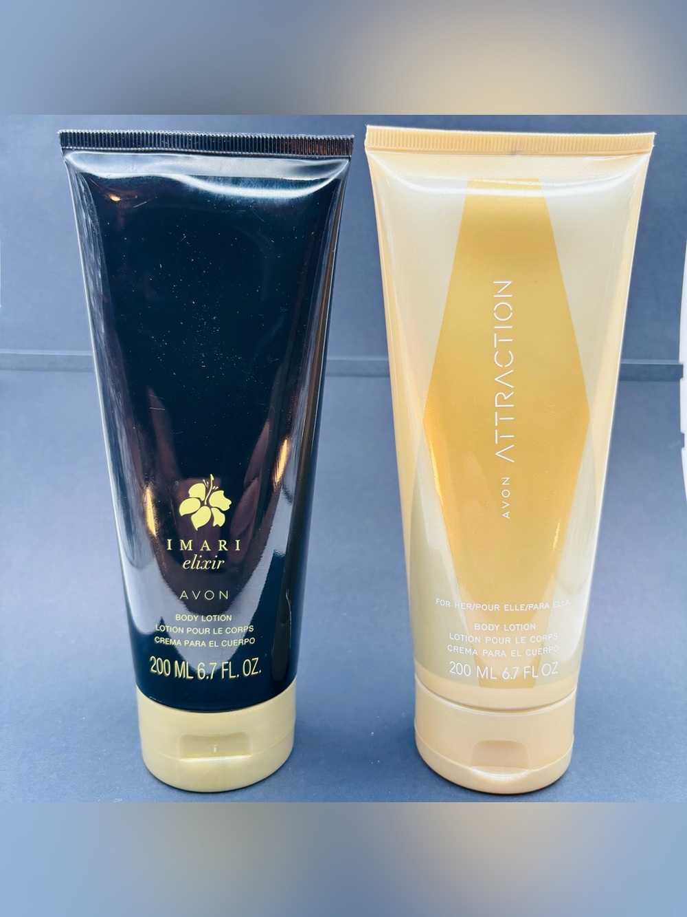 Avon Imari Elixir (Black) & Avon Attraction (Gold) Body Lotions